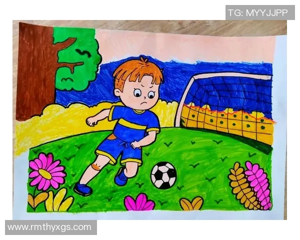 儿童简单足球画作展示让孩子们在色彩中感受足球的乐趣与激情